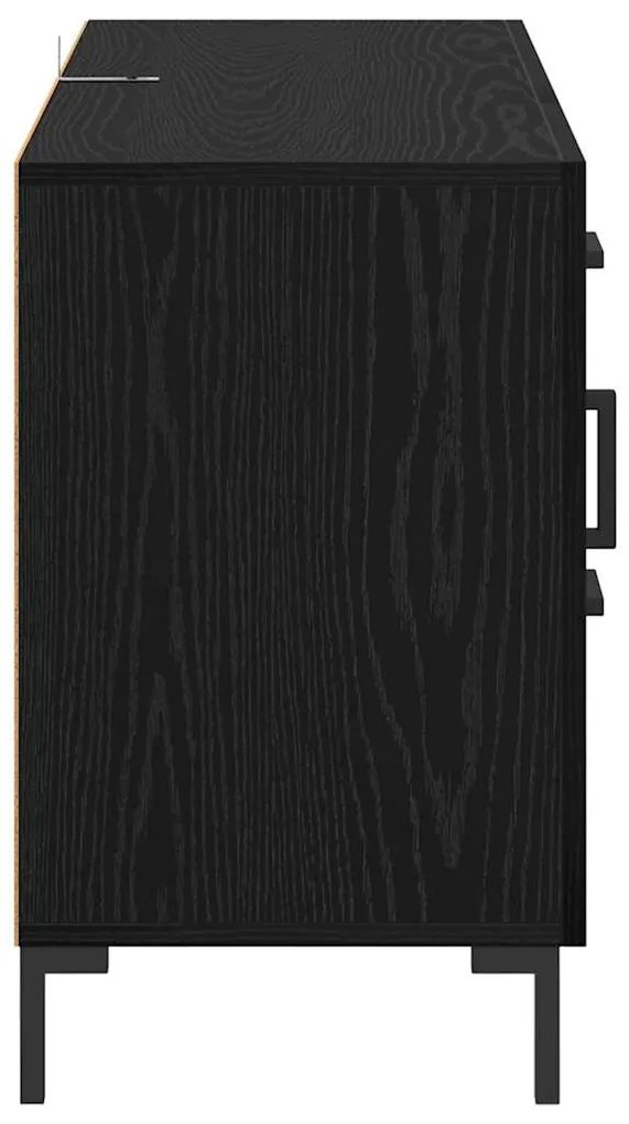 vidaXL Πλαϊνό γραφείο Μαύρη Οξυά 100 x 36 x 60 εκ. Επεξεργασμένο ξύλο