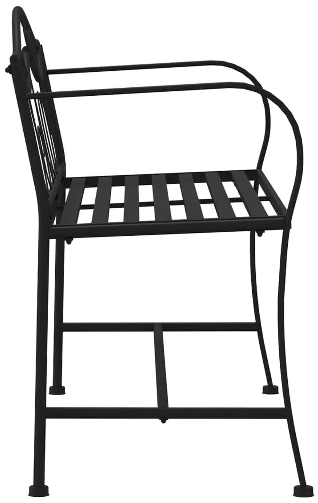 vidaXL Παγκάκι Κήπου Διθέσιο Μαύρο 104 εκ. από Ατσάλι