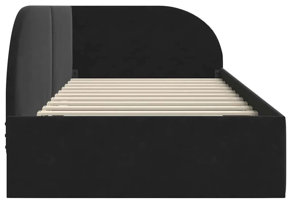 vidaXL Κρεβάτι Γωνίας με κεφαλάρι Μαύρο 80 x 200 cm Βελούδο