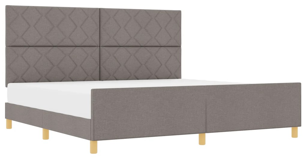 vidaXL Σκελετός Κρεβατιού με κεφαλάρι Taupe 200 x 200 cm ύφασμα