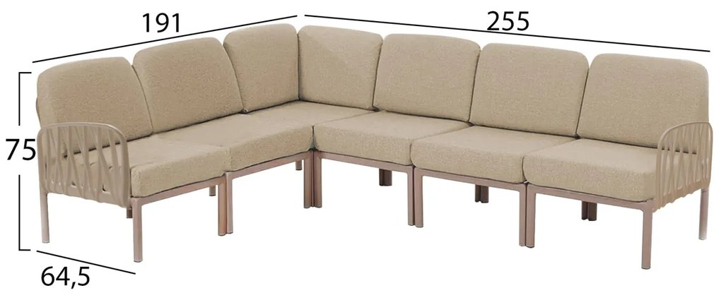 Σετ Κήπου Καναπές Γωνία HM5931.02 Πολυπροπυλενίου Καπουτσίνο - Μπέζ με Τραπέζι