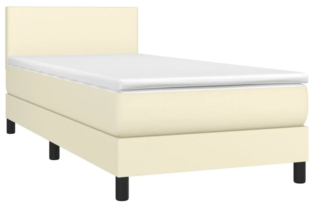 ΚΡΕΒΑΤΙ BOXSPRING ΜΕ ΣΤΡΩΜΑ ΚΡΕΜ 100X200ΕΚ. ΑΠΟ ΣΥΝΘΕΤΙΚΟ ΔΕΡΜΑ 3140989