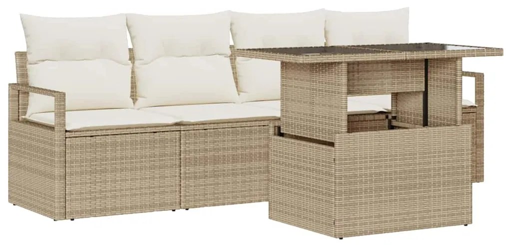 vidaXL Σετ Καναπέ Κήπου 5 pcs μπεζ και κρεμ 100 x 55 x 73 εκ