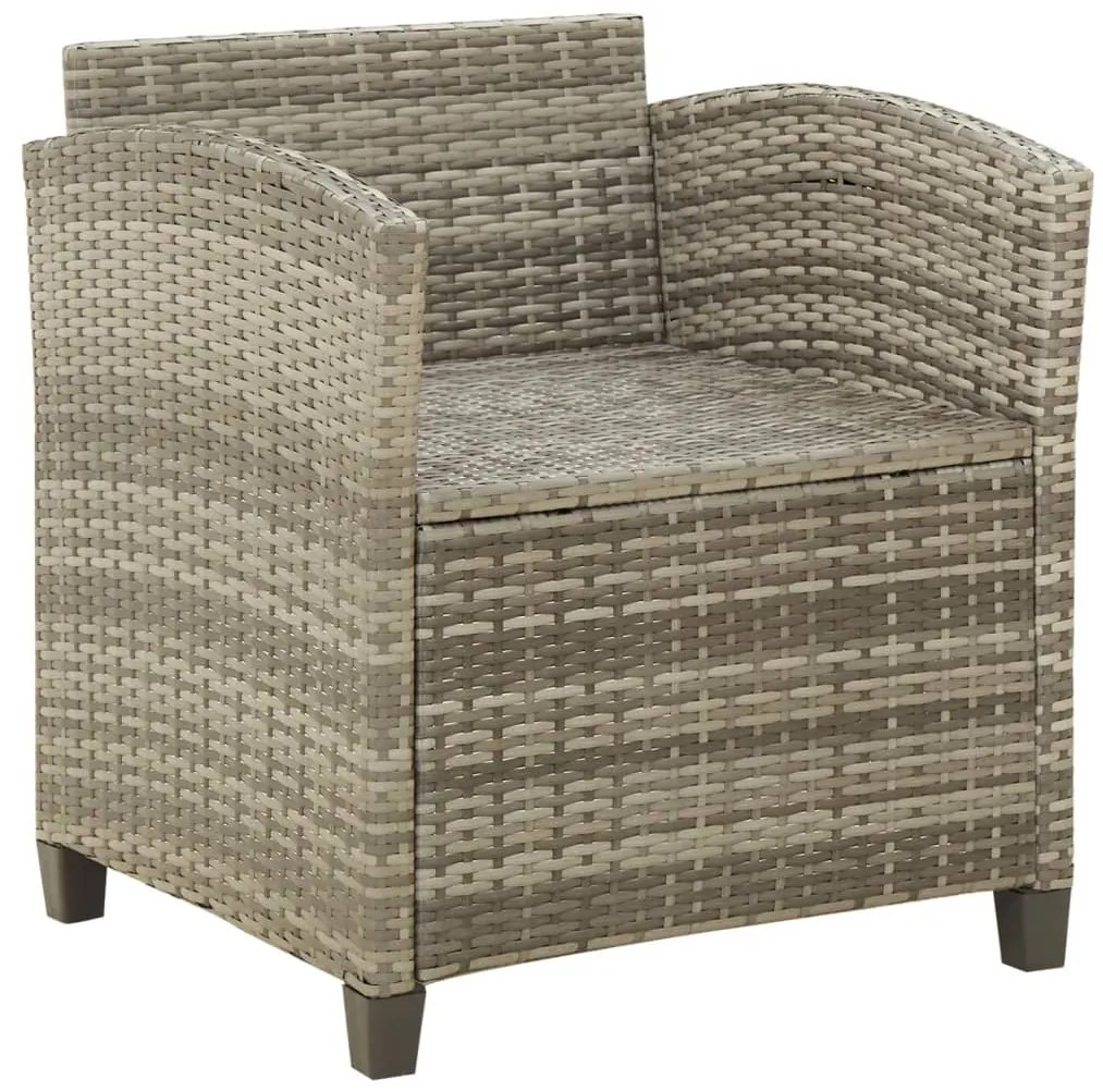 vidaXL Καρέκλα Κήπου Γκρι από Συνθετικό Ρατάν με Μαξιλάρια