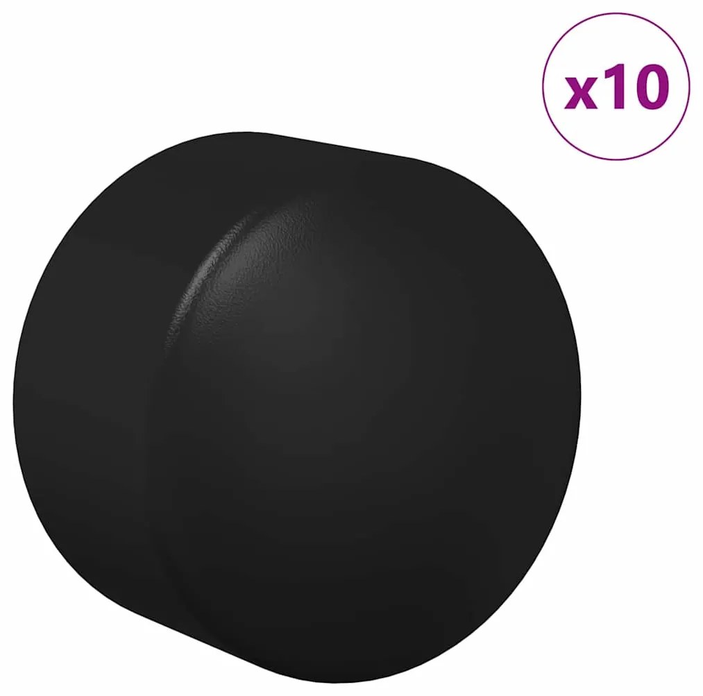 vidaXL Καπάκια για Τραπέζι Ποδοσφαίρου 10 pcs Μαύρο 1,5 x 1,5 x 1 εκ.