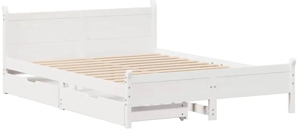 vidaXL Σκελετός Κρεβ. Χωρίς Στρώμα Λευκό 120x200 εκ Μασίφ Πεύκο