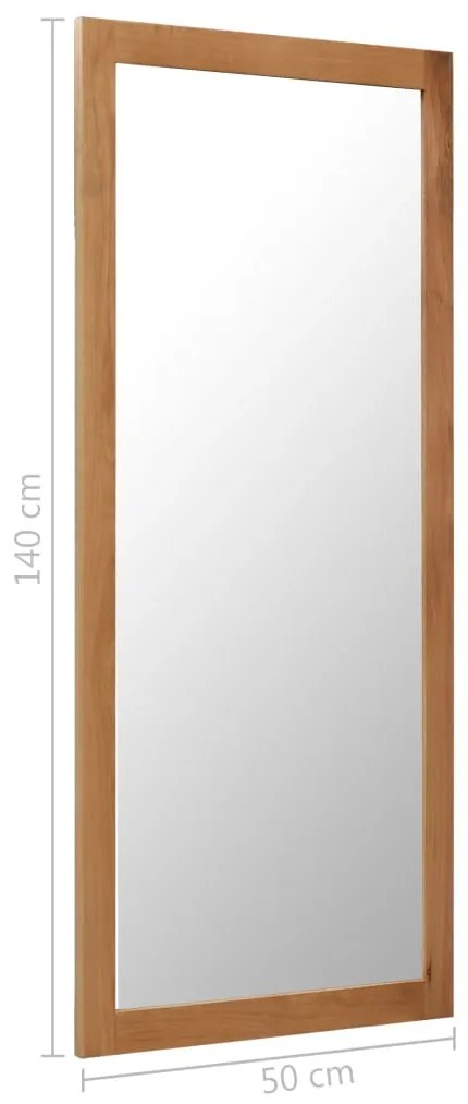 vidaXL Καθρέπτης 50 x 140 εκ. από Μασίφ Ξύλο Δρυός