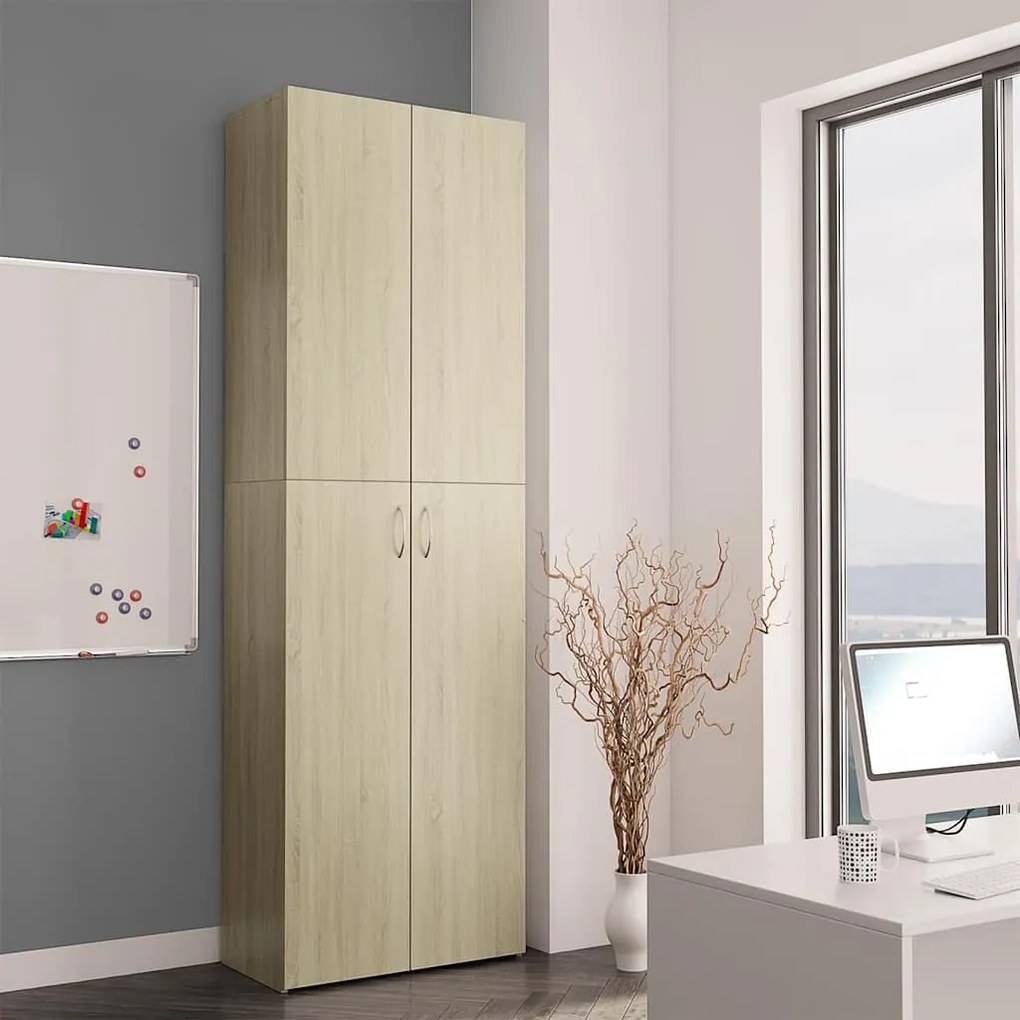 vidaXL Ντουλάπα Γραφείου Sonoma Δρυς 60 x 32 x 190 εκ. από Επεξ. Ξύλο