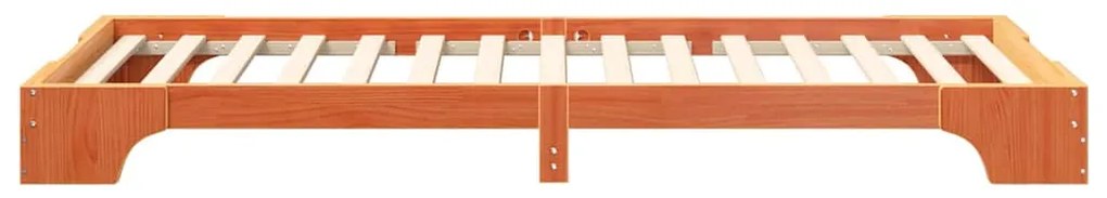 vidaXL Κρεβάτι δαπέδου Καφέ 90 x 220 cm ξύλο
