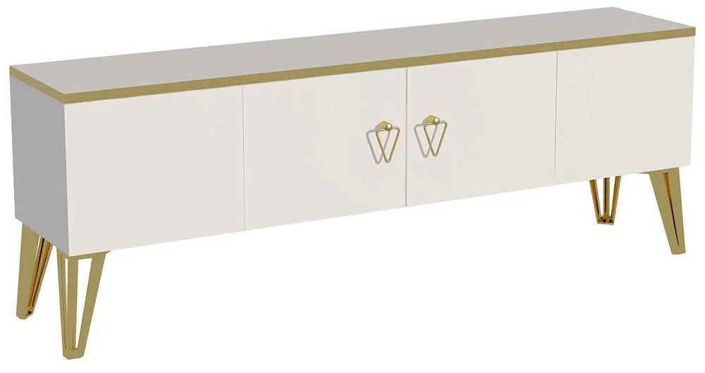 Έπιπλο Τηλεόρασης Caprice 550ARN2163 150x31,4x50cm White-Gold