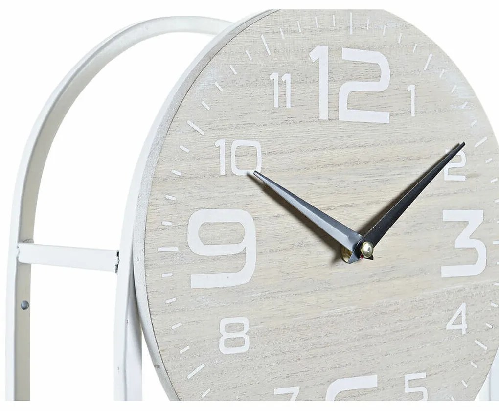 Ρολόι Τοίχου DKD Home Decor Φυσικό Μέταλλο MDF Λευκό (25,5 x 11,5 x 71 cm)