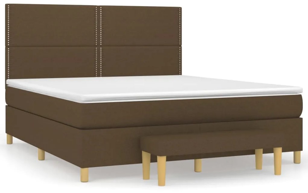 ΚΡΕΒΑΤΙ BOXSPRING ΜΕ ΣΤΡΩΜΑ ΣΚΟΥΡΟ ΚΑΦΕ 160X200 ΕΚ ΥΦΑΣΜΑΤΙΝΟ 3137088