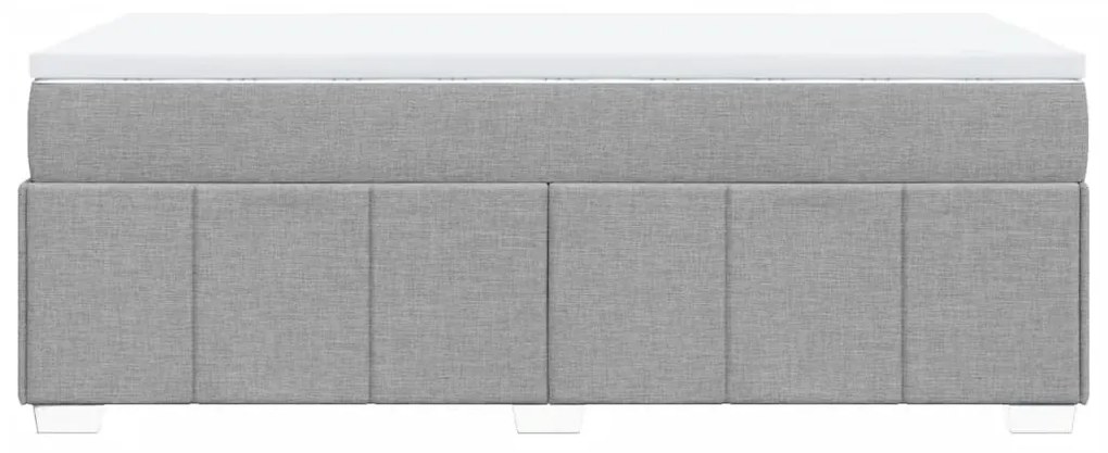 Κρεβάτι Boxspring με Στρώμα Ανοιχτό Γκρι 90x200 εκ. Υφασμάτινο - Γκρι