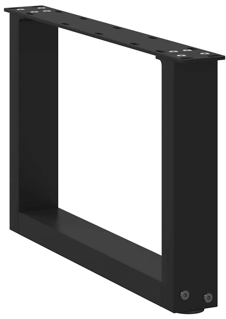 vidaXL Πόδια Τραπεζιού Σαλονιού σε Σχήμα U 2 τεμ. Μαύρο 50x(30-31) εκ. Ατσάλι