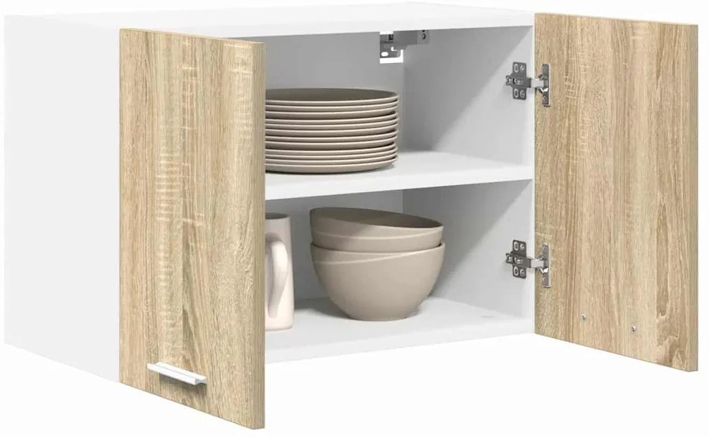 vidaXL Κρεμαστό ντουλάπι Σομόνα Δρυς και Λευκό 60 x 31 x 40 εκ