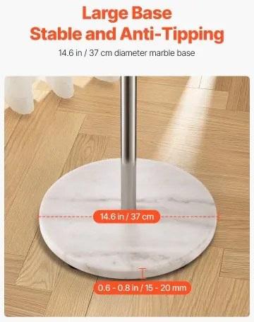 VEVOR Coat Rack Freestanding Coats Rack Stand with Stable Marble Base & 8 Hooks