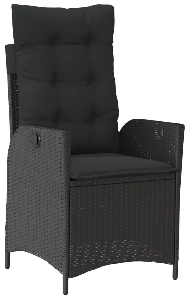 Σετ Τραπεζαρίας Κήπου 9 τεμ Μαύρο από Συνθ. Ρατάν με Μαξιλάρια 3213193