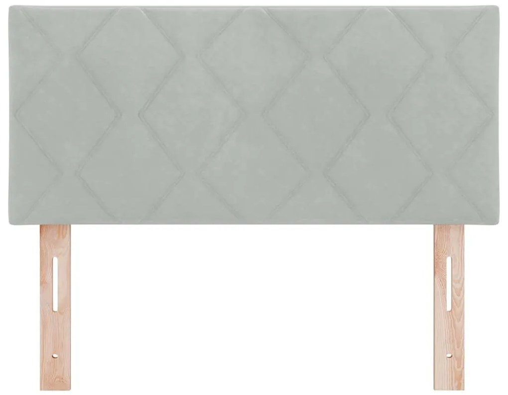 vidaXL LED Κεφαλάρι με φώτα λωρίδας LED Ανοιχτό γκρι 100 cm Βελούδο