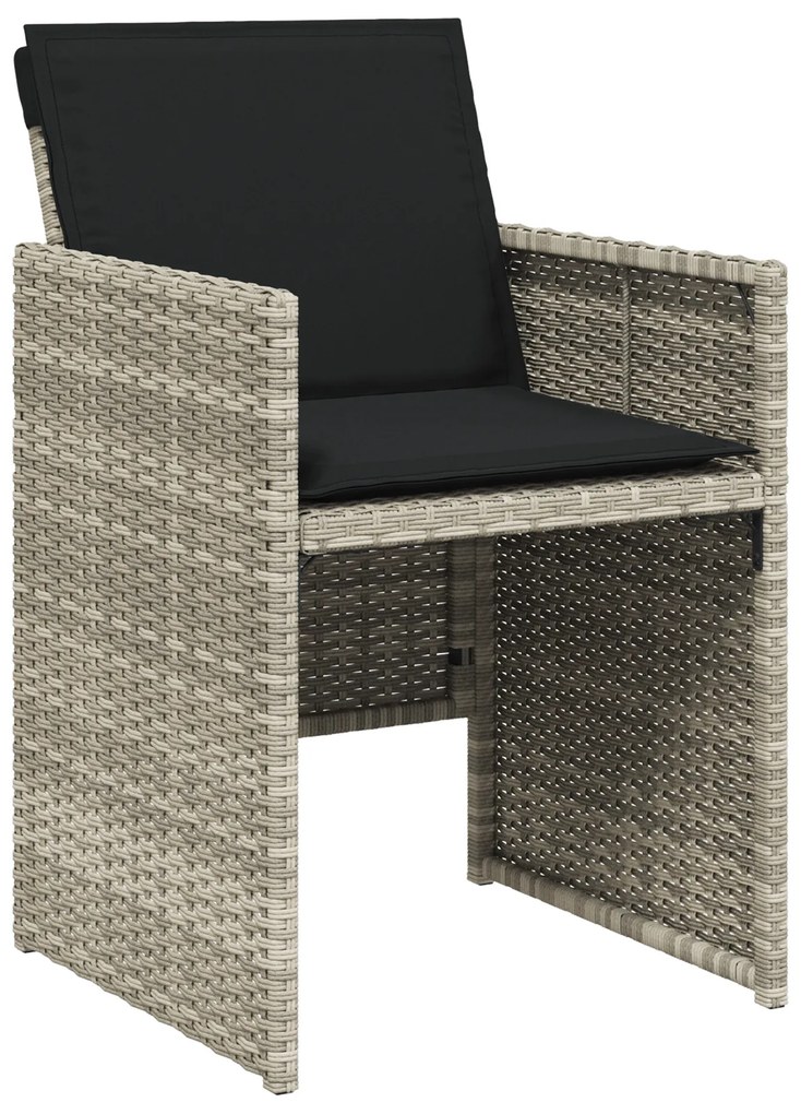 vidaXL Σετ Γκρι Poly Rattan 5 Τεμαχίων για Κήπο με Μαξιλάρια