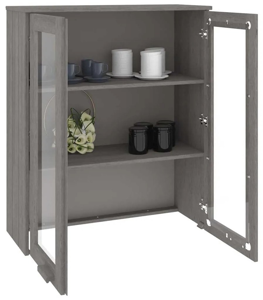 vidaXL Πάνω Μέρος Ντουλαπιού HAMAR Αν. Γκρι 85x35x100 εκ. Μασίφ Πεύκο