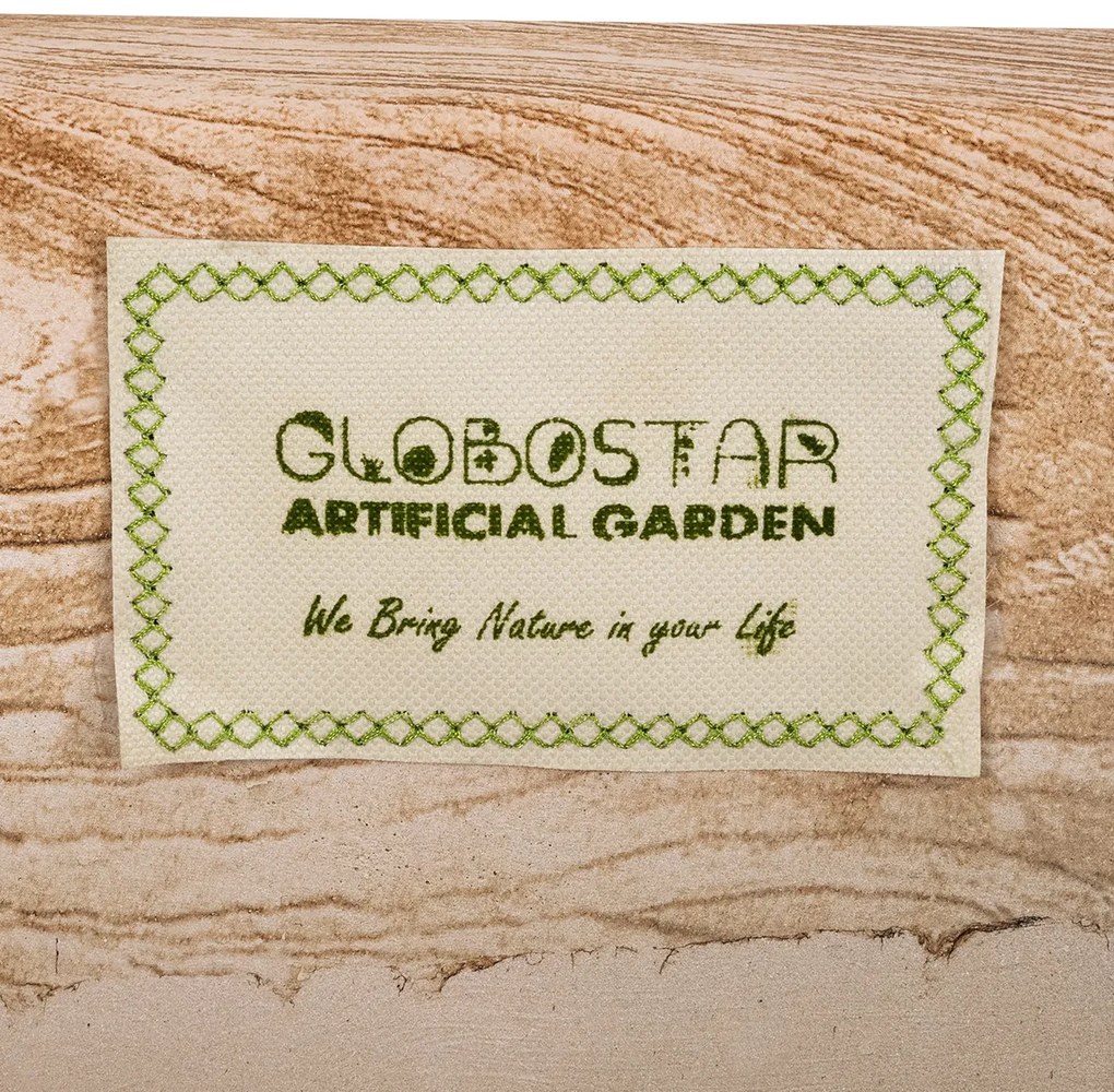 GloboStar® Artificial Garden TOSCANE 20749 Επιδαπέδιο Πολυεστερικό Τσιμεντένιο Κασπώ Γλάστρα - Flower Pot Γκρι με Καφέ Μ110 x Π30 x Υ61cm