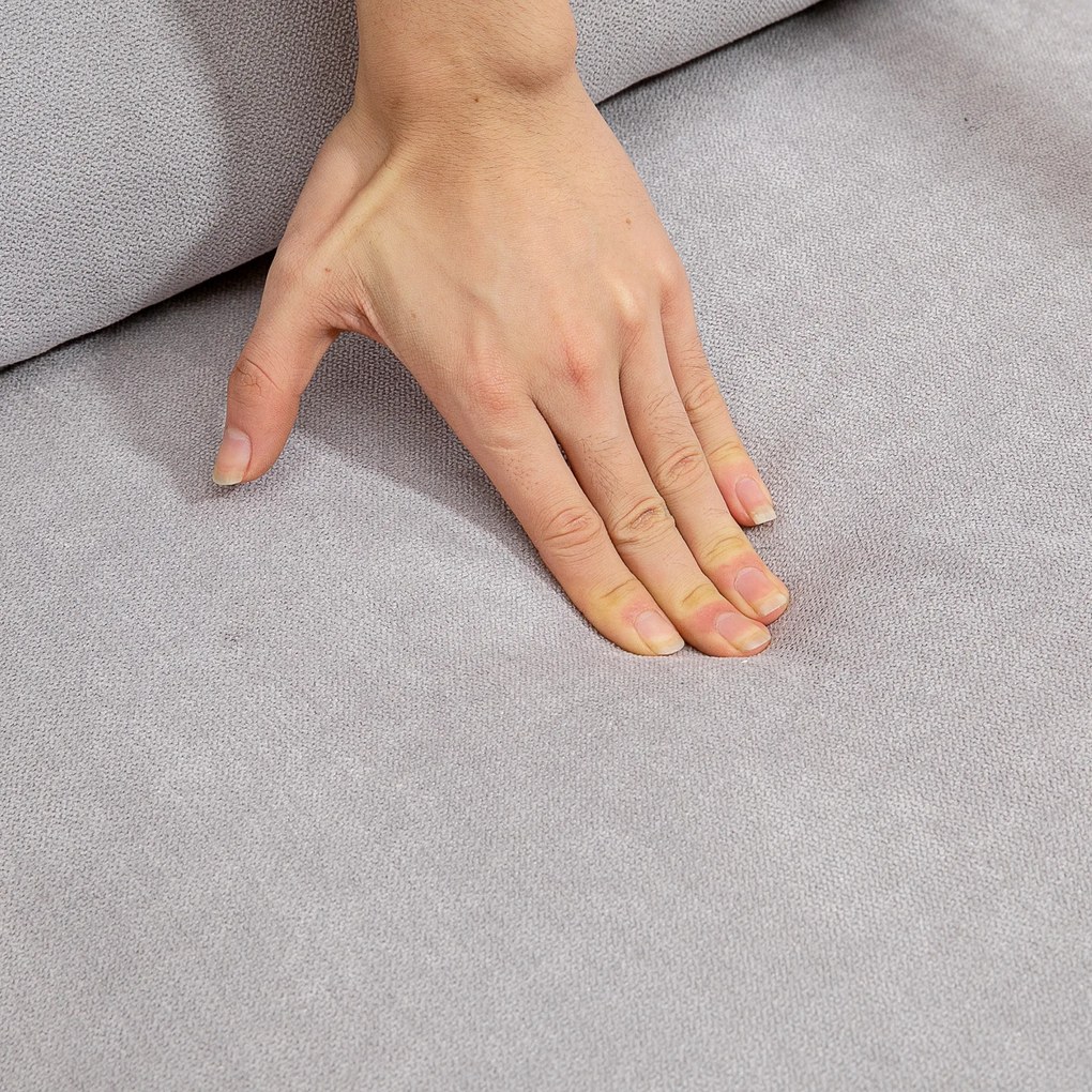 HOMCOM Κομψή πολυθρόνα lounge με ξύλινο σκελετό και επένδυση αφρού, βελούδινη όψη, για σαλόνι, υπνοδωμάτιο, Γκρι