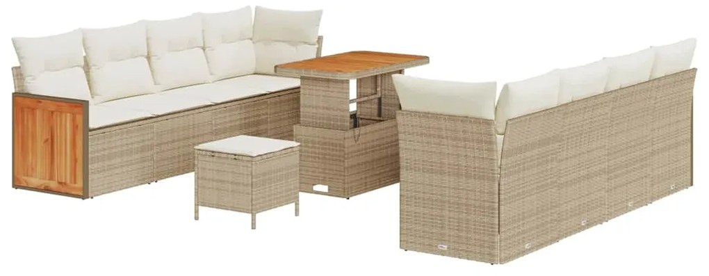 vidaXL Σετ Καναπέ Κήπου 11 pcs μπεζ και κρεμ 90 x 55 x 71 cm