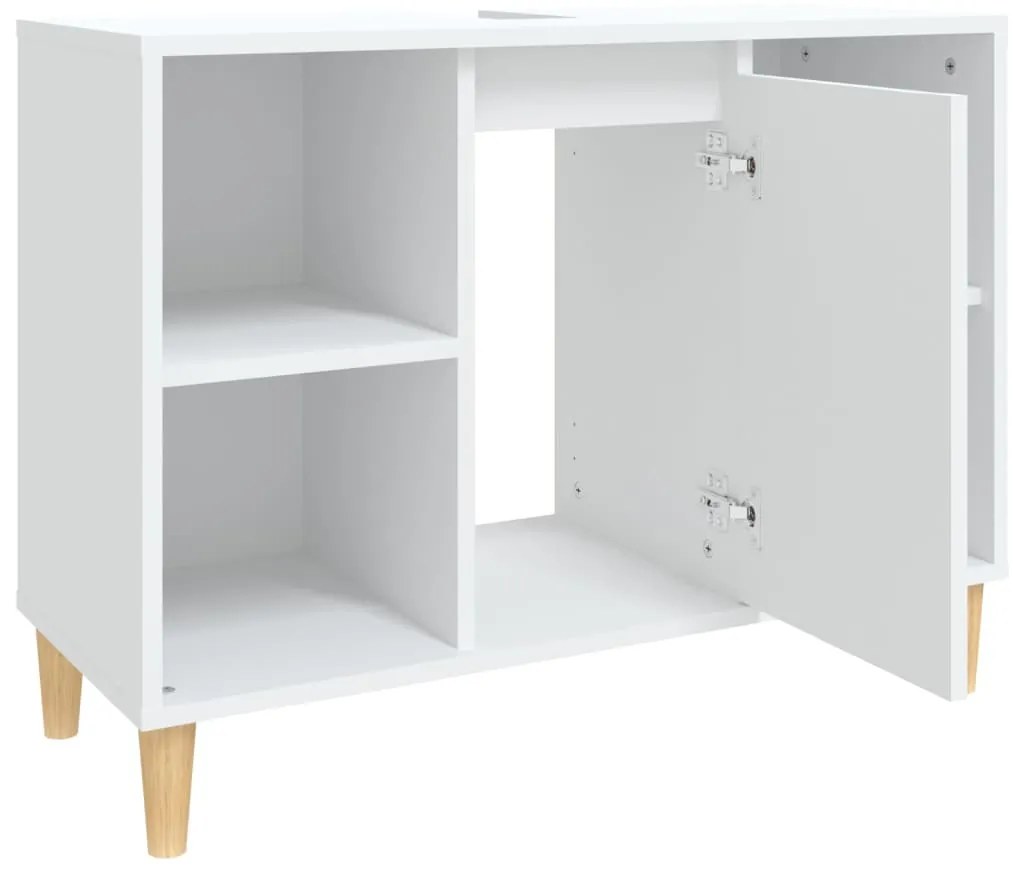 vidaXL Ντουλάπι Νιπτήρα Λευκό 80 x 33 x 60 εκ. Επεξεργασμένο Ξύλο