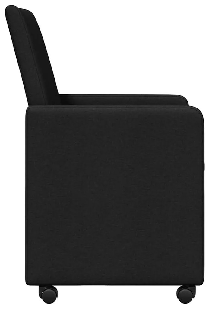 vidaXL Καρέκλες Φαγητού με Ρόδες 2 pcs Μαύρο 57 x 66 x 94 εκ ύφασμα