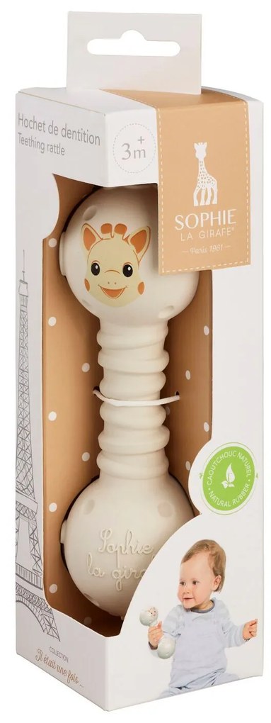Κουδουνίστρα και μασητικό από 100% φυσικό καουτσούκ Sophie La Girafe