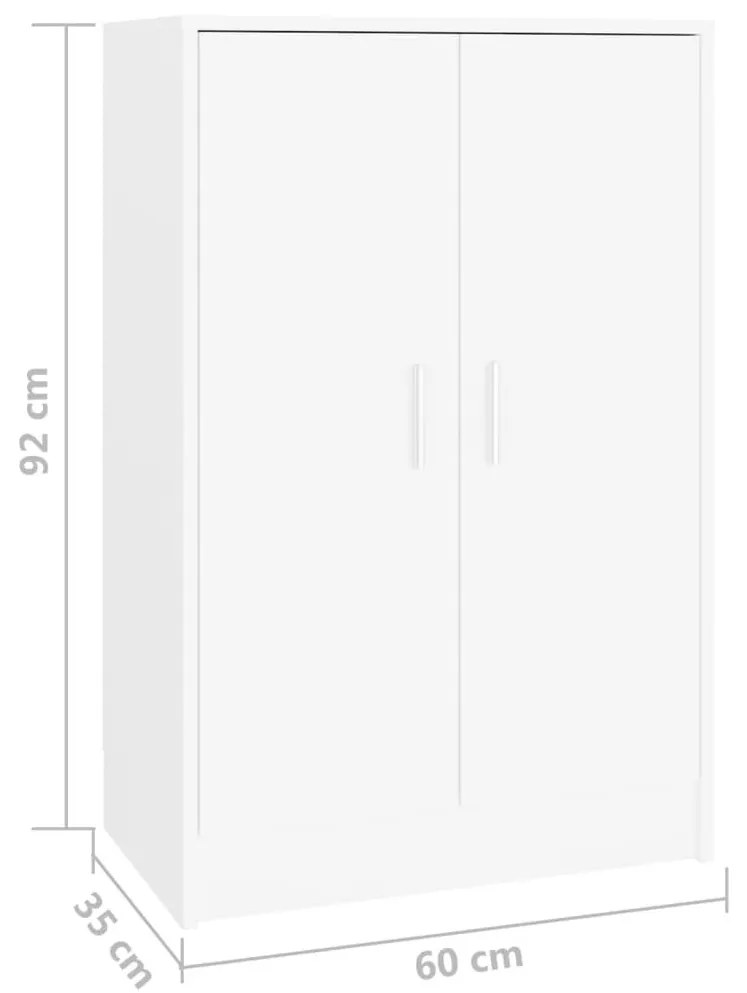 Παπουτσοθήκη Λευκή 60 x 35 x 92 εκ. από Επεξ. Ξύλο - Λευκό