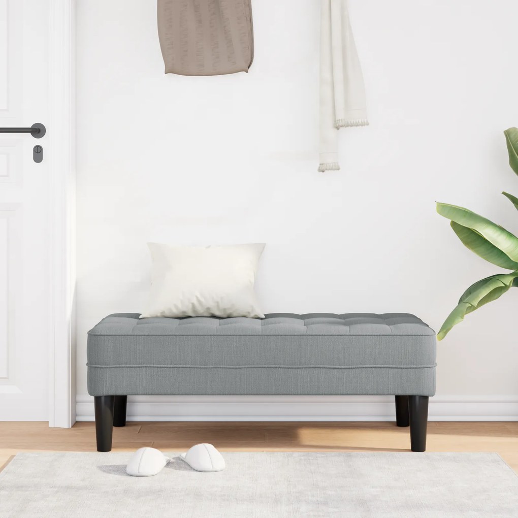 vidaXL Παγκάκι Ανοιχτό Γκρι 113x57x39 εκ. Υφάσμα