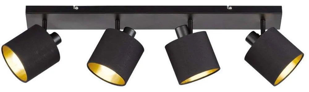 Φωτιστικό Οροφής - Σποτ Tommy R80334079 4xE14 28W 70x19cm Black Mat RL Lighting Metal, Fabric