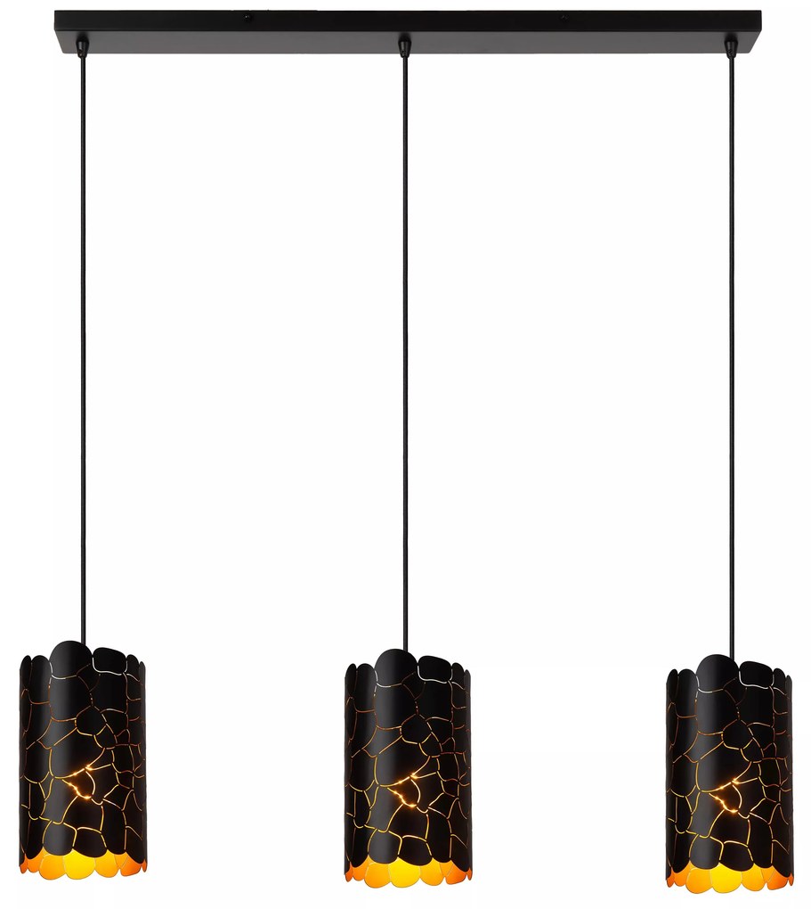 Φωτιστικό Κρεμαστό Lucide 21434-03-30 ALMELO Μαύρο Ματ (Black Mat)|Χρυσό Χρώμα (Gold Coloured)