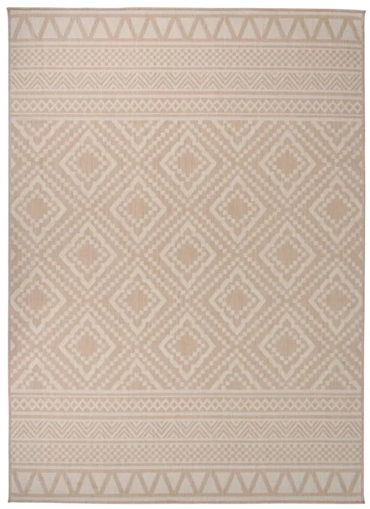 vidaXL Χαλί Εξωτερικού Χώρου με Επίπεδη Ύφανση Καφέ Ριγέ 200x280 εκ.