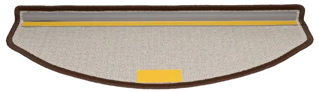 vidaXL Πατάκια Σκαλοπάτια 15 τεμ. 65x24x4 εκ. Καφέ Καφέ Ημίστρογγυλά Μεγάλα