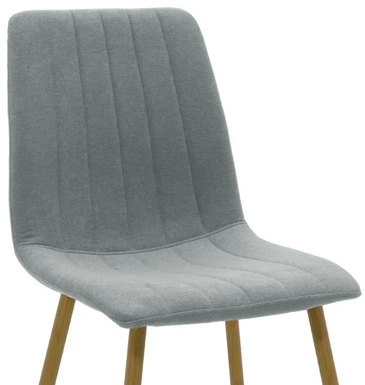 Καρέκλα Noor μπλε ύφασμα-πόδι φυσικό μέταλλο 44x55x86εκ 44x55x86 εκ.