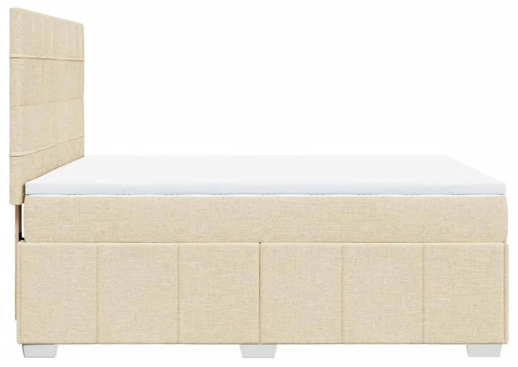 ΚΡΕΒΑΤΙ BOXSPRING ΜΕ ΣΤΡΩΜΑ ΚΡΕΜ 160X200 ΕΚ. ΥΦΑΣΜΑΤΙΝΟ 3291724