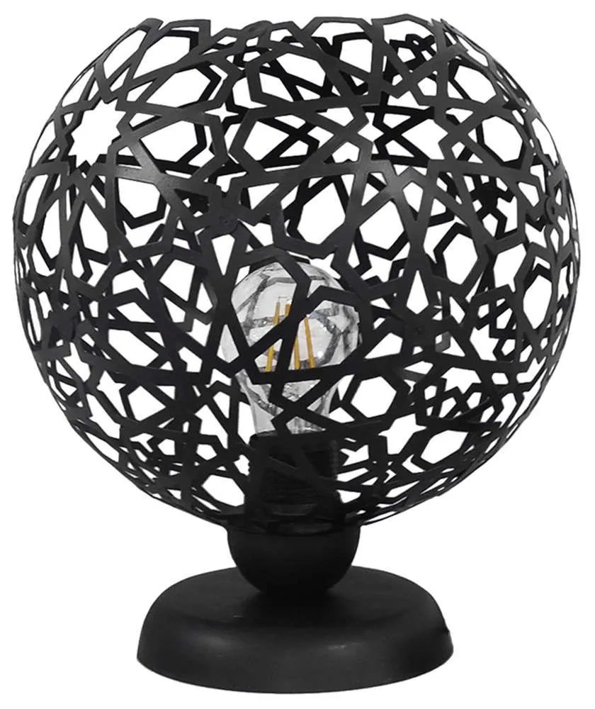 Φωτιστικό Επιτραπέζιο 09-0113 TL-07 Tunis Ε27 H28XΦ25cm Black Heronia Metal