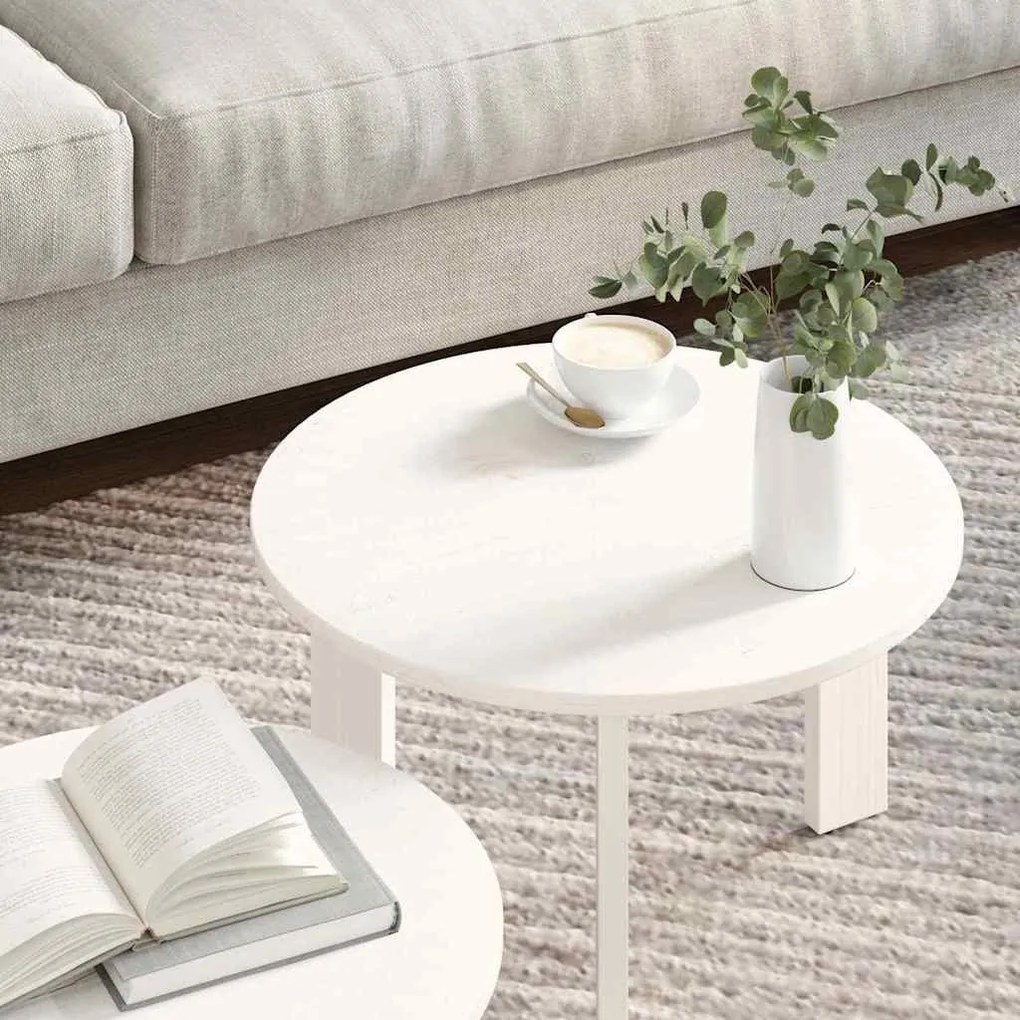 vidaXL Τραπεζάκι σαλονιού 2 pcs Λευκό 47.5 x 47.5 x 27 εκ.