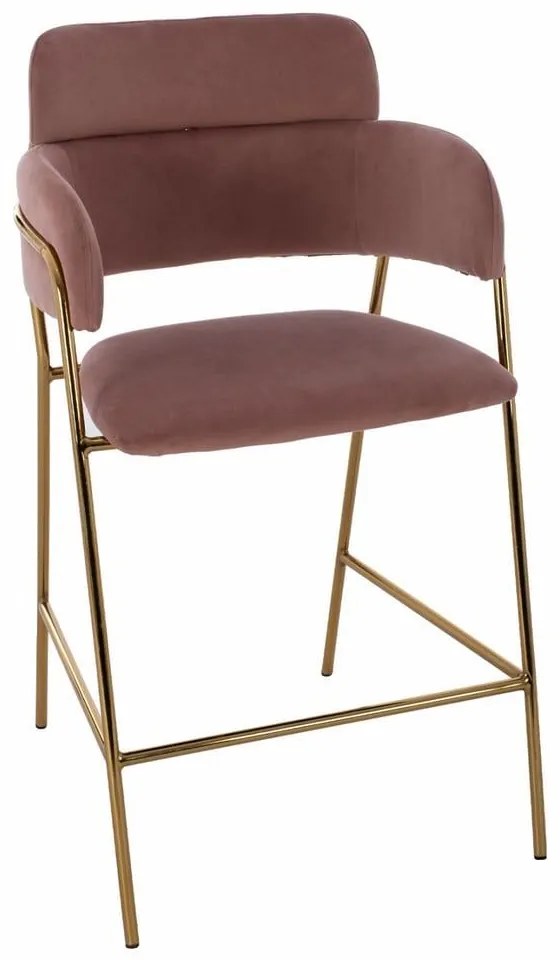 Σκαμπό Bar Μεσαίου Ύψους Kelso HM8735.02 54x58x95cm Apple Velvet, Metal