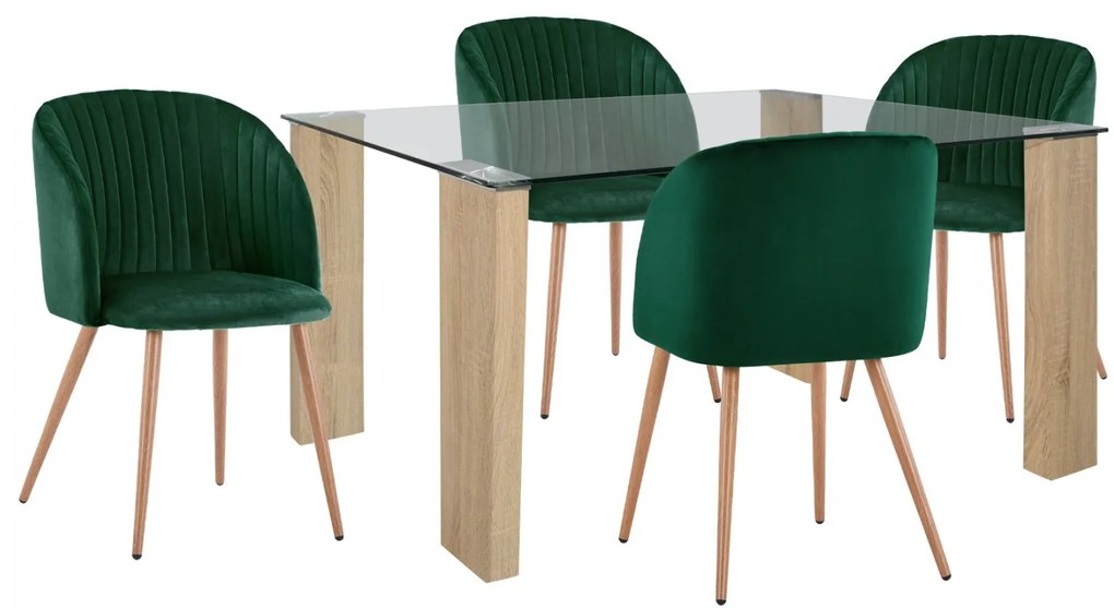 ΣΕΤ ΤΡΑΠΕΖΑΡΙΑ 5ΤΜΧ ΜΕ ΤΡΑΠΕΖΙ MORGAN 140Χ80X75 & ΠΟΛΥΘΡΟΝΕΣ LEAH ΚΥΠΑΡΡΙΣΙ HM11411