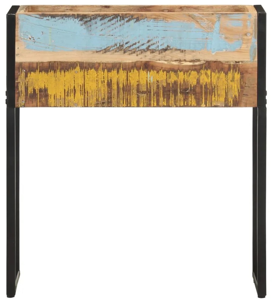 Ζαρντινιέρα 60 x 20 x 68 εκ. από Μασίφ Ανακυκλωμένο Ξύλο - Μαύρο