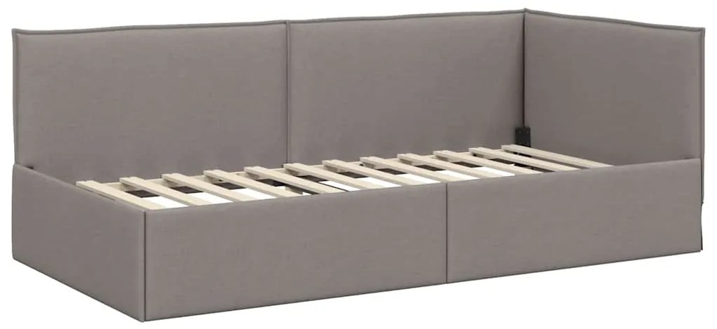 vidaXL Κρεβάτι Γωνίας με κεφαλάρι Taupe 80 x 200 cm ύφασμα