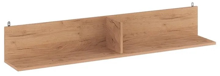 Ραφιέρα τοίχου Drowel μελαμίνης σε oak απόχρωση 130x21.6x20εκ