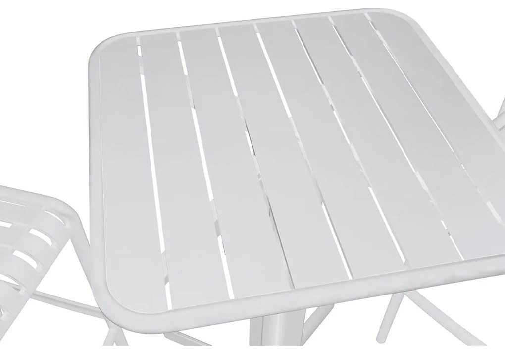 Σετ Τραπέζι με 2 Καρέκλες Home ESPRIT Λευκό Μέταλλο πολυπροπυλένιο 60 x 60 x 102 cm