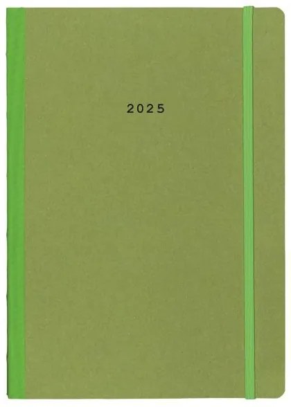 Next ημερολόγιο 2025 Natural ημερήσιο flexi πράσινο με λάστιχο 14x21εκ.  τμχ.