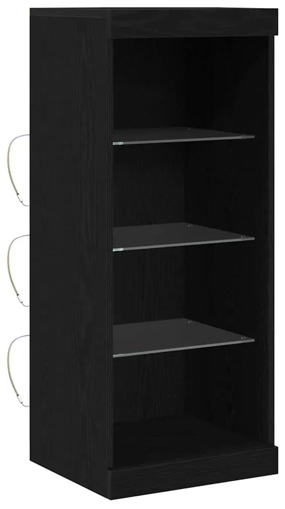 vidaXL Πλευρικό Τραπέζι LED Μαύρη Οξυά 41 x 37 x 100 εκ