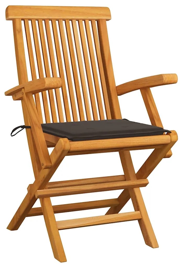 vidaXL Καρέκλες Κήπου 8 τεμ. από Μασίφ Ξύλο Teak με Taupe Μαξιλάρια