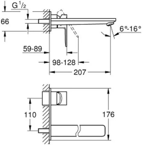 Μπαταρία νιπτήρος Grohe Lineare New-Μήκος 23 εκ.-Ashmi Mat
